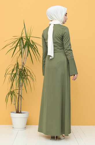 Khaki Hijab Kleider 3251-02