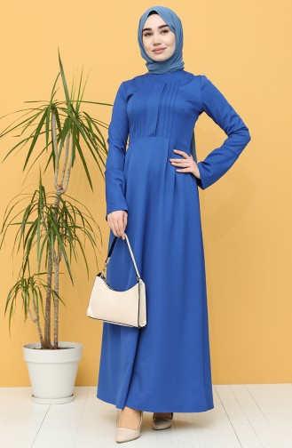 Saks-Blau Hijab Kleider 3251-04