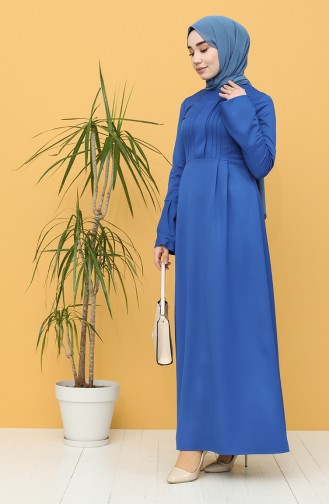 Saks-Blau Hijab Kleider 3251-04