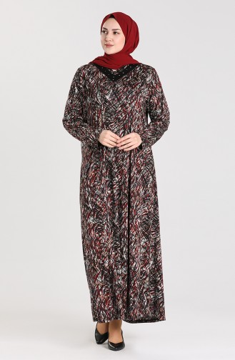 Claret Red Hijab Dress 0416-04