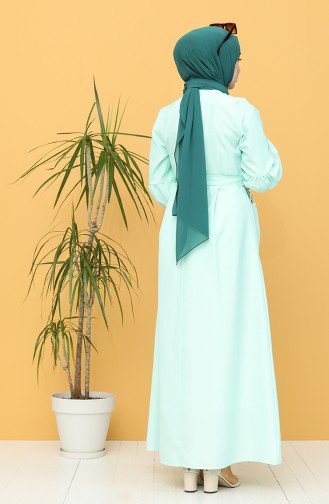 Mint Green Hijab Dress 21Y8236-01