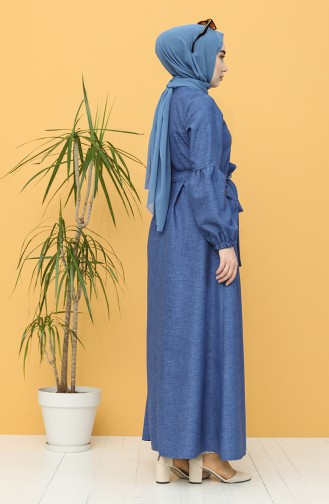 Dunkelblau Hijab Kleider 21Y8236-02