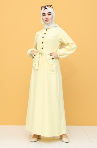 Yellow Hijab Dress 21Y8236-03