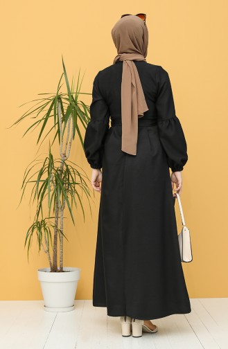 Schwarz Hijab Kleider 21Y8236-07