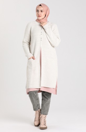 Triko Cepli Tunik 10217-05 Krem