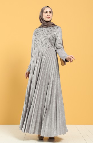 Beige-Rose Hijab-Abendkleider 3306-01