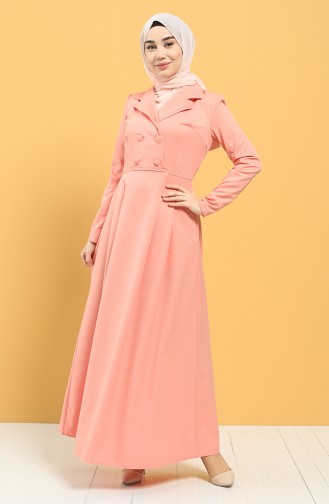 Salmon Hijab Dress 3245-03