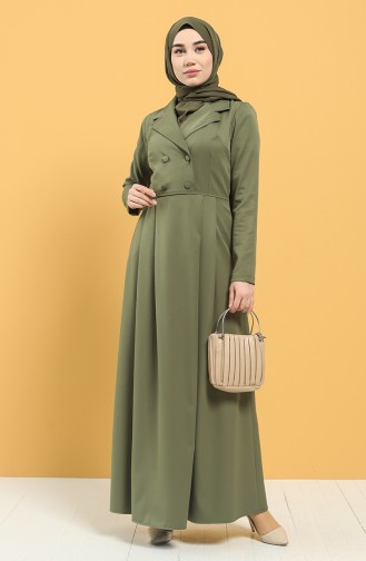 Khaki Hijab Kleider 3245-04