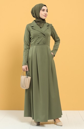 Khaki Hijab Kleider 3245-04