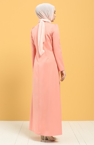 Lachsrosa Hijab Kleider 3248-02