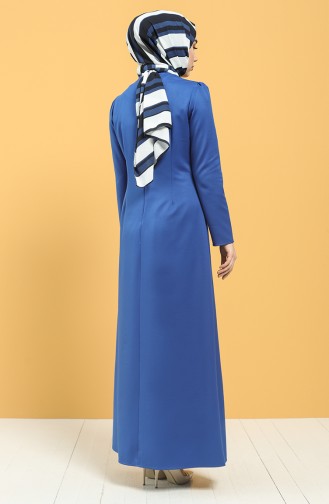 Saks-Blau Hijab Kleider 3248-03