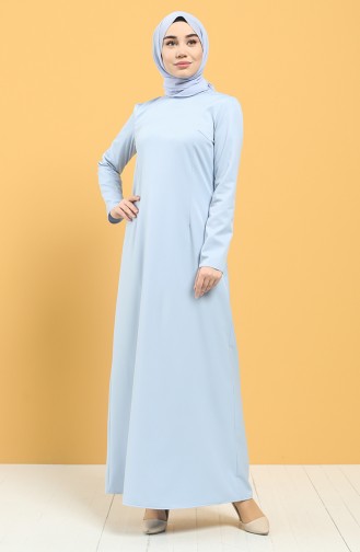 Baby Blue Hijab Dress 3248-04