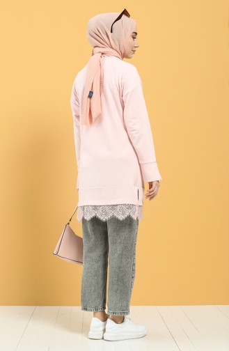 Dantelli Tunik 8309-08 Pembe