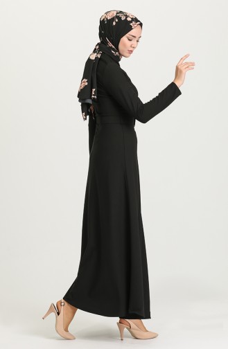 Schwarz Hijab Kleider 0550-03