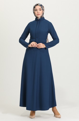 Indigo Hijab Dress 0550-05