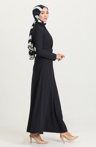 Dunkelblau Hijab Kleider 0550-07