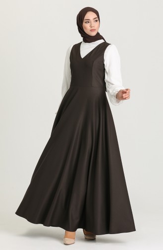 Robe Hijab Couleur Brun 3247-01