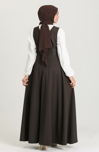 Braun Hijab Kleider 3247-01