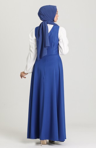 Saks-Blau Hijab Kleider 3247-02