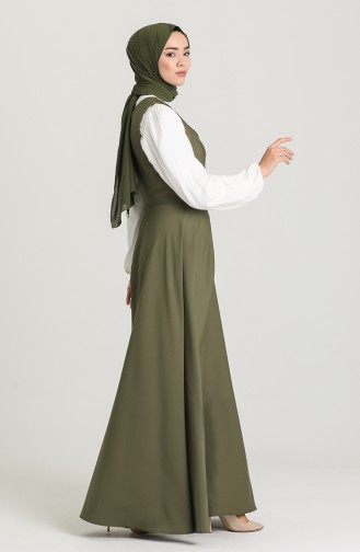 Khaki Hijab Dress 3247-04
