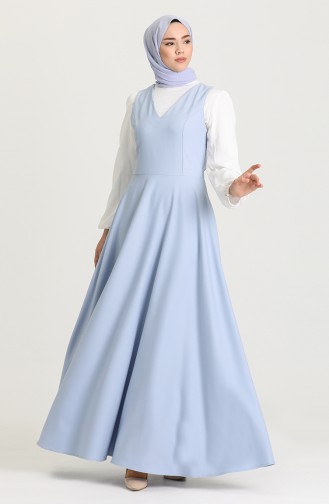 Baby Blue Hijab Dress 3247-05