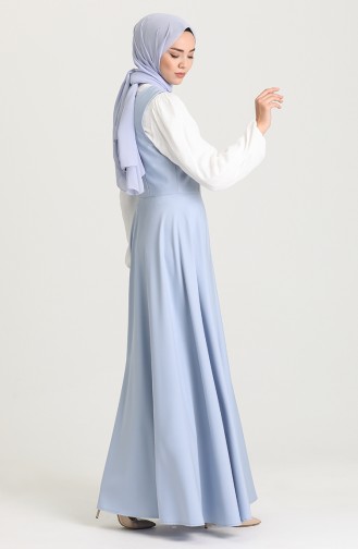 Baby Blue Hijab Dress 3247-05