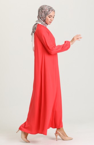 Coral Hijab Dress 3249-03