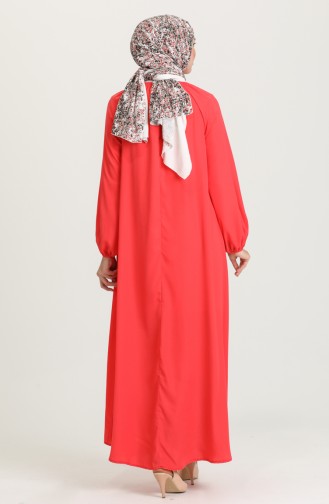 Coral Hijab Dress 3249-03