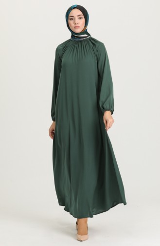 Emerald Green Hijab Dress 3249-05