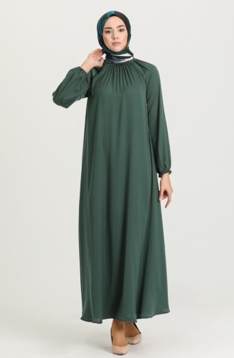 Smaragdgrün Hijab Kleider 3249-05
