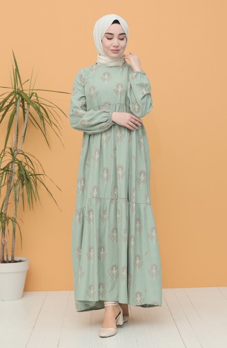 Green Almond Hijab Dress 21Y8200-03