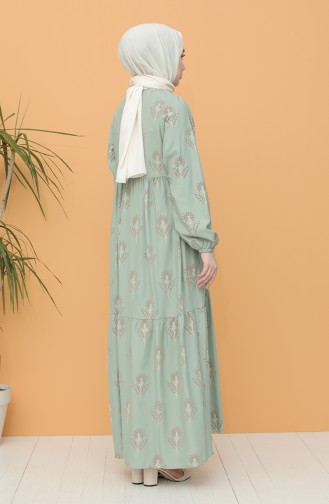 Unreife Mandelgrün Hijab Kleider 21Y8200-03