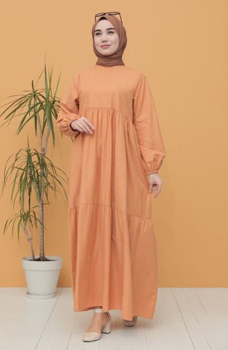 Mustard Hijab Dress 21Y8223-02