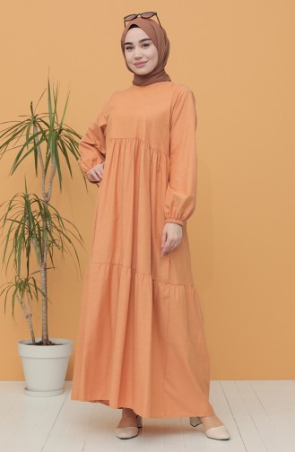 Mustard Hijab Dress 21Y8223-02