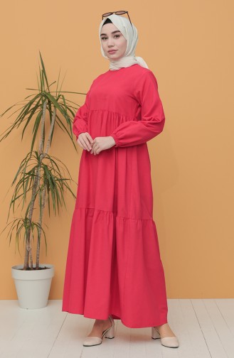 Red Hijab Dress 21Y8223-08