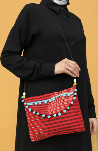 Ponponlu Çanta 1068-01 Mavi