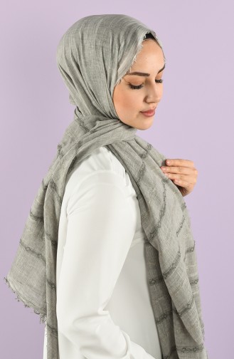 15066 Cotton Şal V1 15066 3Ywt 1 Açık Gri