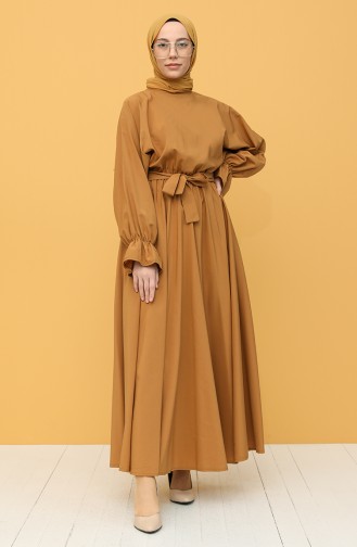 Mustard Hijab Dress 5301-04