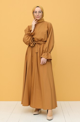 Mustard Hijab Dress 5301-04