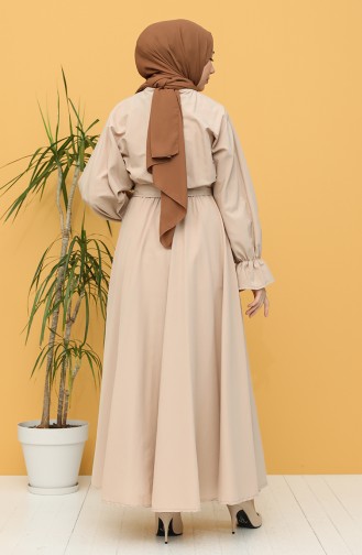 Beige İslamitische Jurk 5301-05