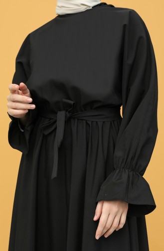 Schwarz Hijab Kleider 5301-06