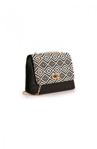 Stilgo Women s Shoulder Bag MST56Z-03 Black and White Printed 56Z-03