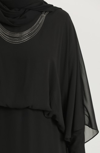 Schwarz Hijab-Abendkleider 1147-01