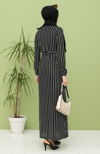 Schwarz Hijab Kleider 8895-01