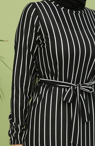 Schwarz Hijab Kleider 8895-01