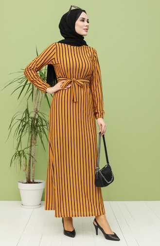 Mustard Hijab Dress 8895-05