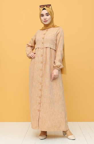 Mustard Hijab Dress 21Y8238-01