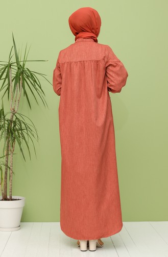 Robe Hijab Couleur brique 21Y8246-01