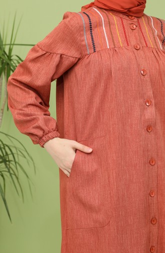 Brick Red Hijab Dress 21Y8246-01