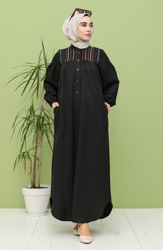 Schwarz Hijab Kleider 21Y8246-05